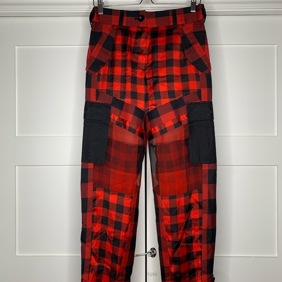 Sacai Buffalo Check Red Trousers - Picture 1 of 7